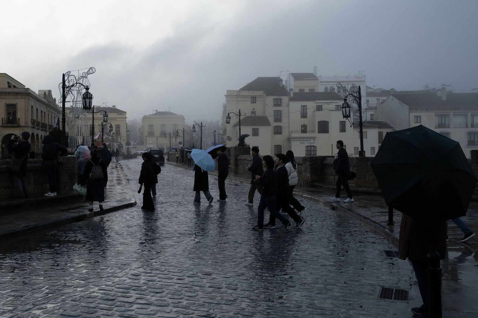 Lluvias en Ronda, una de las localidades afectadas por la suspensión de clases.