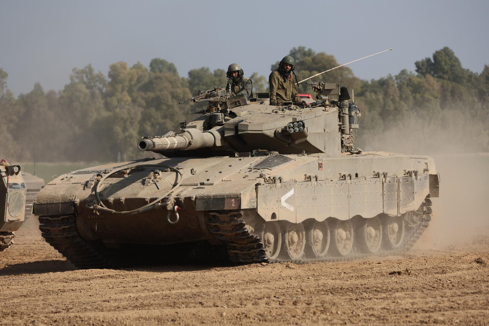 Un tanque israelí cerca de Gaza.