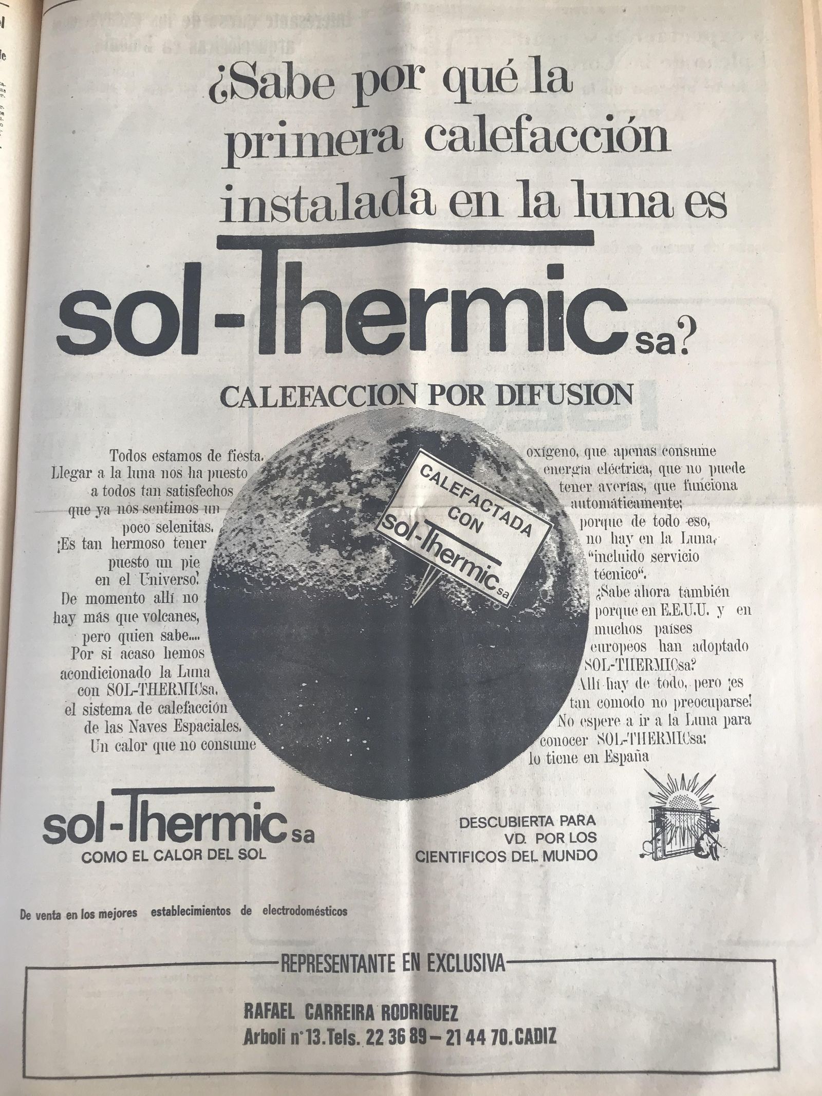 Página de publicidad con detalles del histórico acontecimiento.