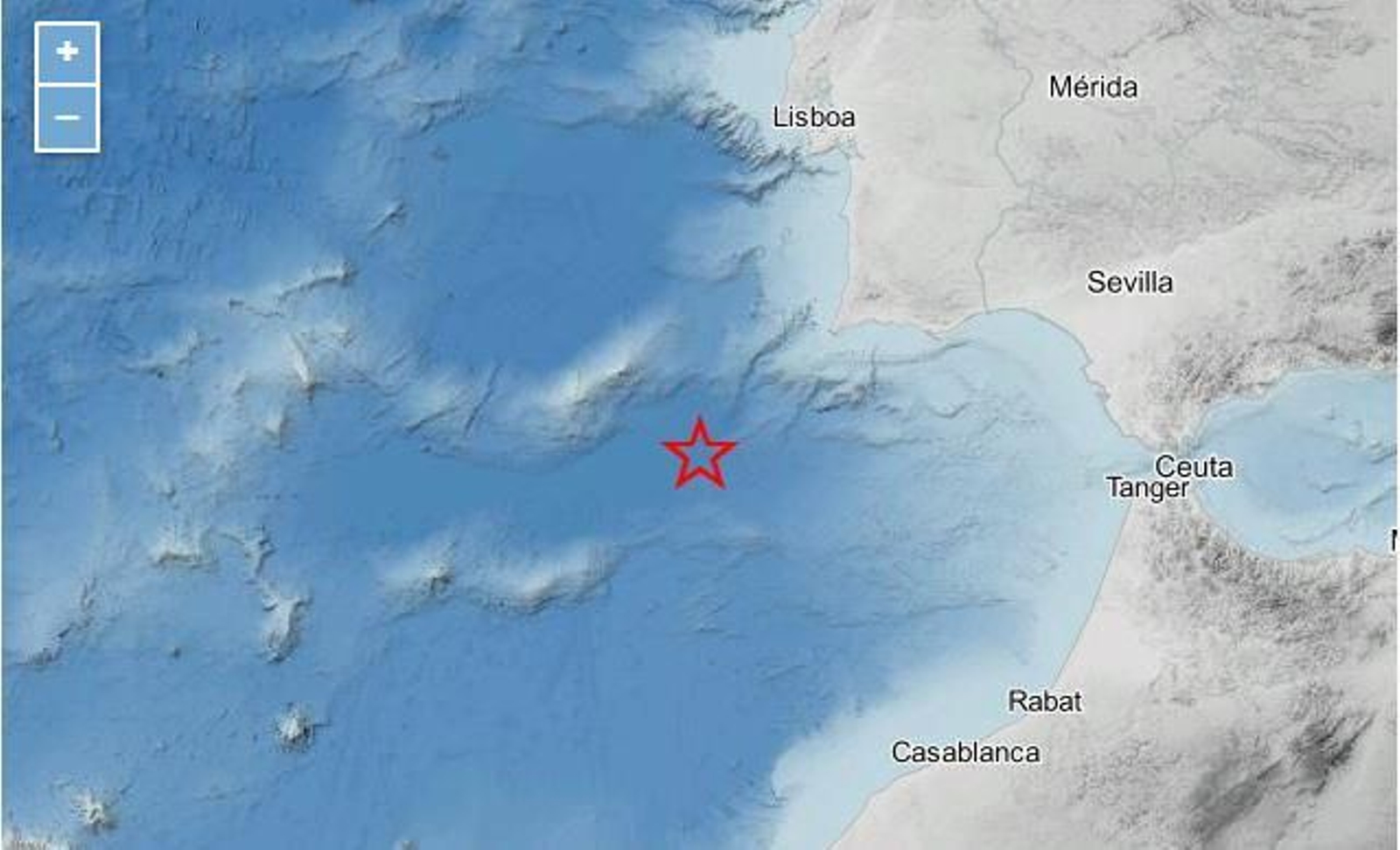 Lugar donde se ha registrado el terremoto.