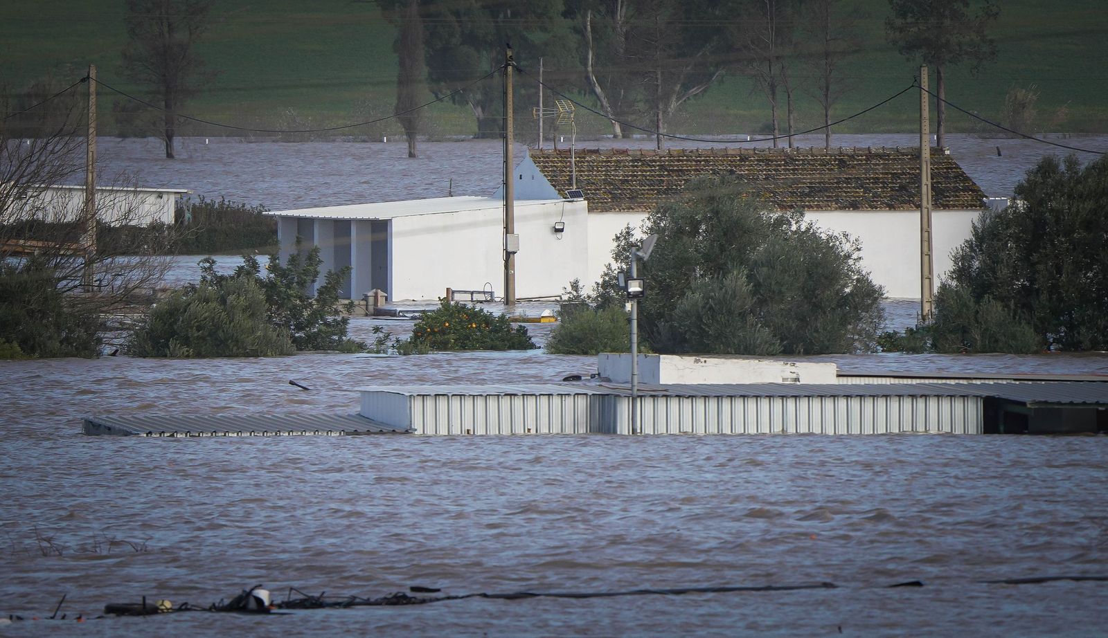 Intensa jornada en las zonas inundadas de Jerez, en imágenes