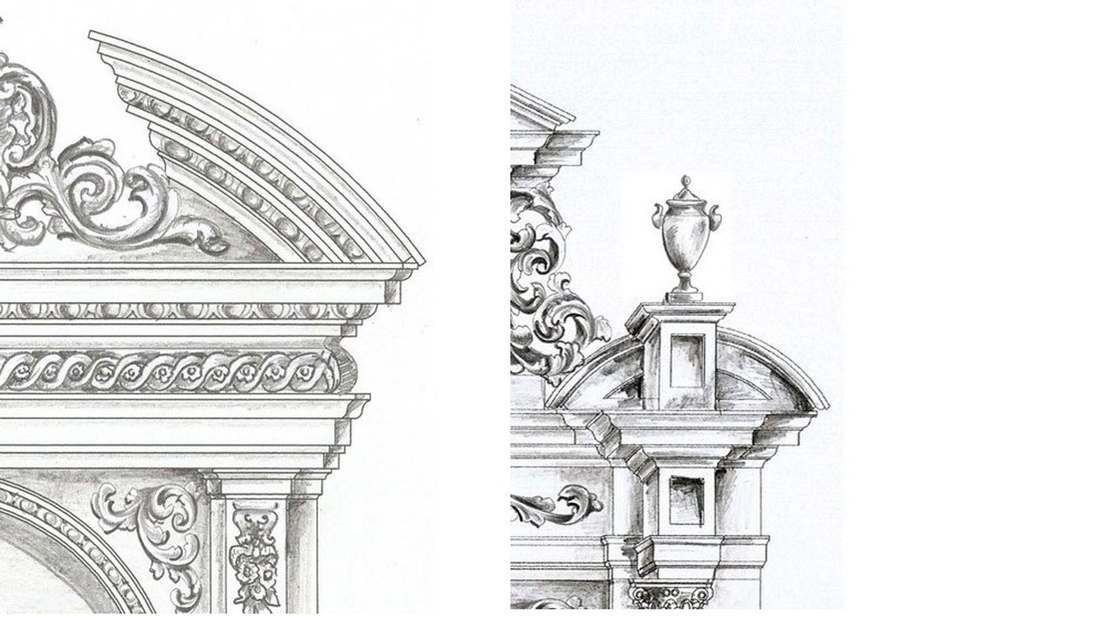 Bocetos de una parte de los retablos publicados por la cofradía de Sentencia