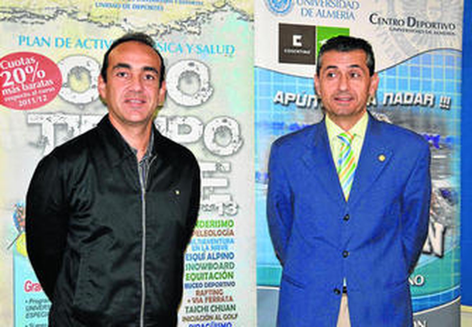 Pablo Martínez y Raúl Pérez durante la presentación de la programación deportiva de la UAL.