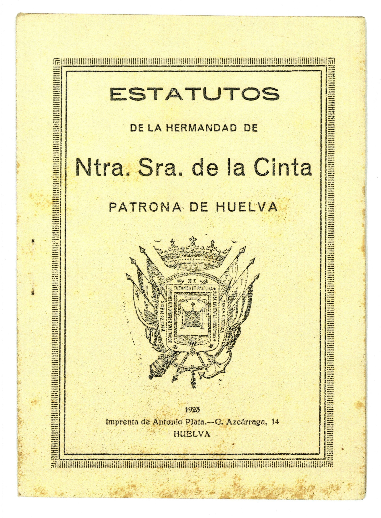 Estatutos de la Hermandad de la Cinta de 1923.