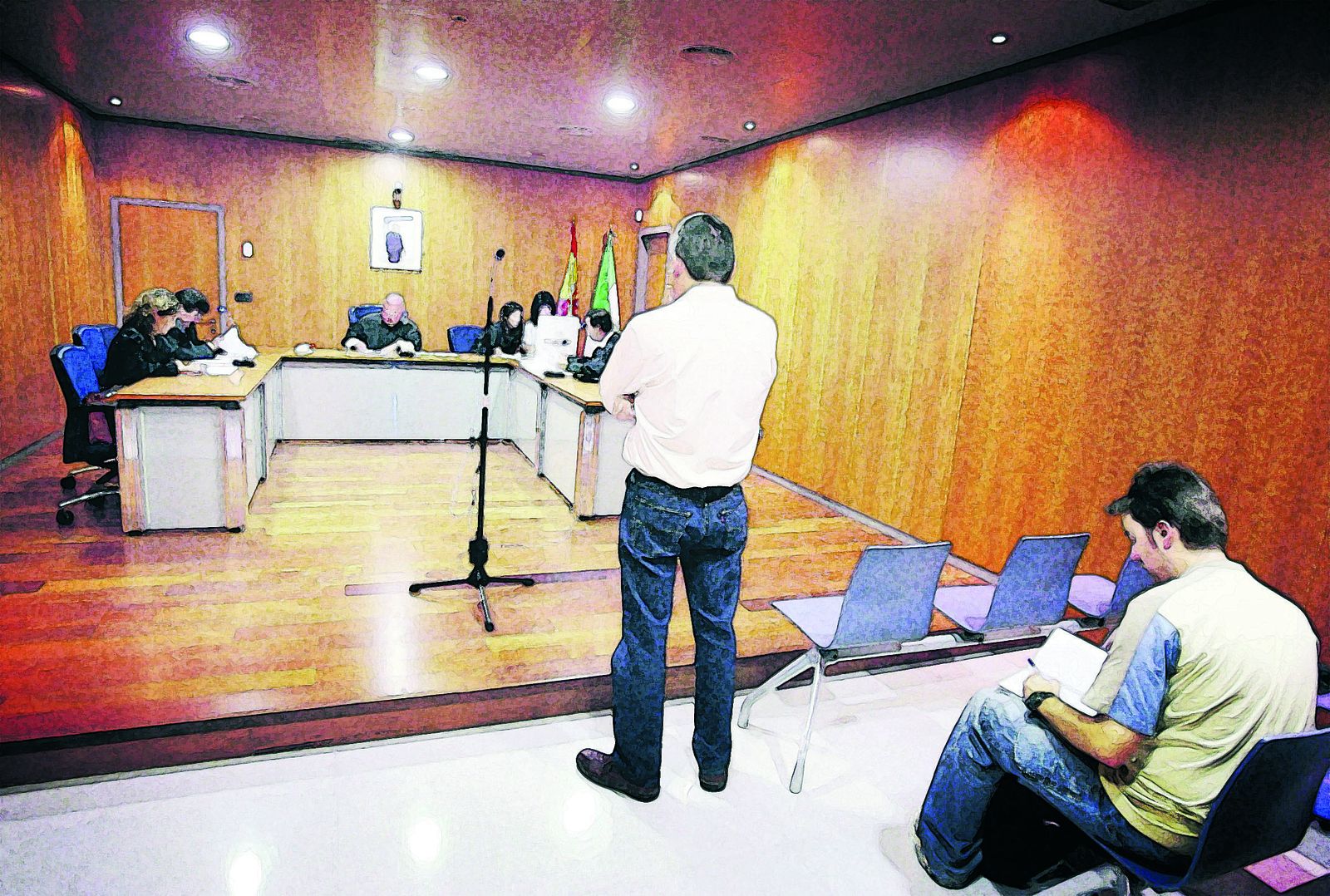 Un juez celebra un juicio.