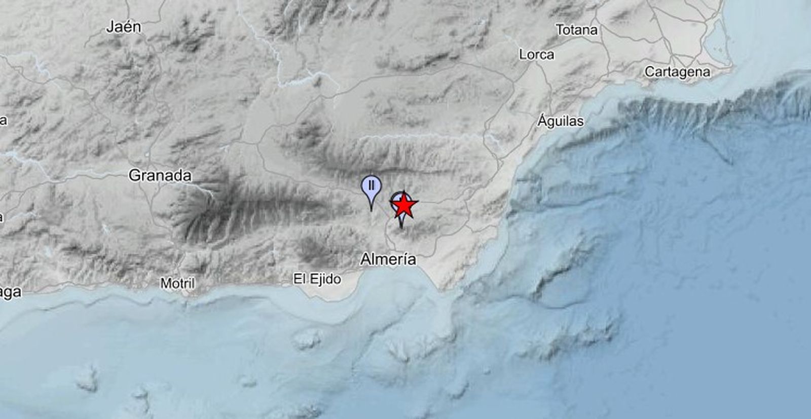 El IGN señalizando el lugar exacto donde se ha producido el último terremoto de la provincia.