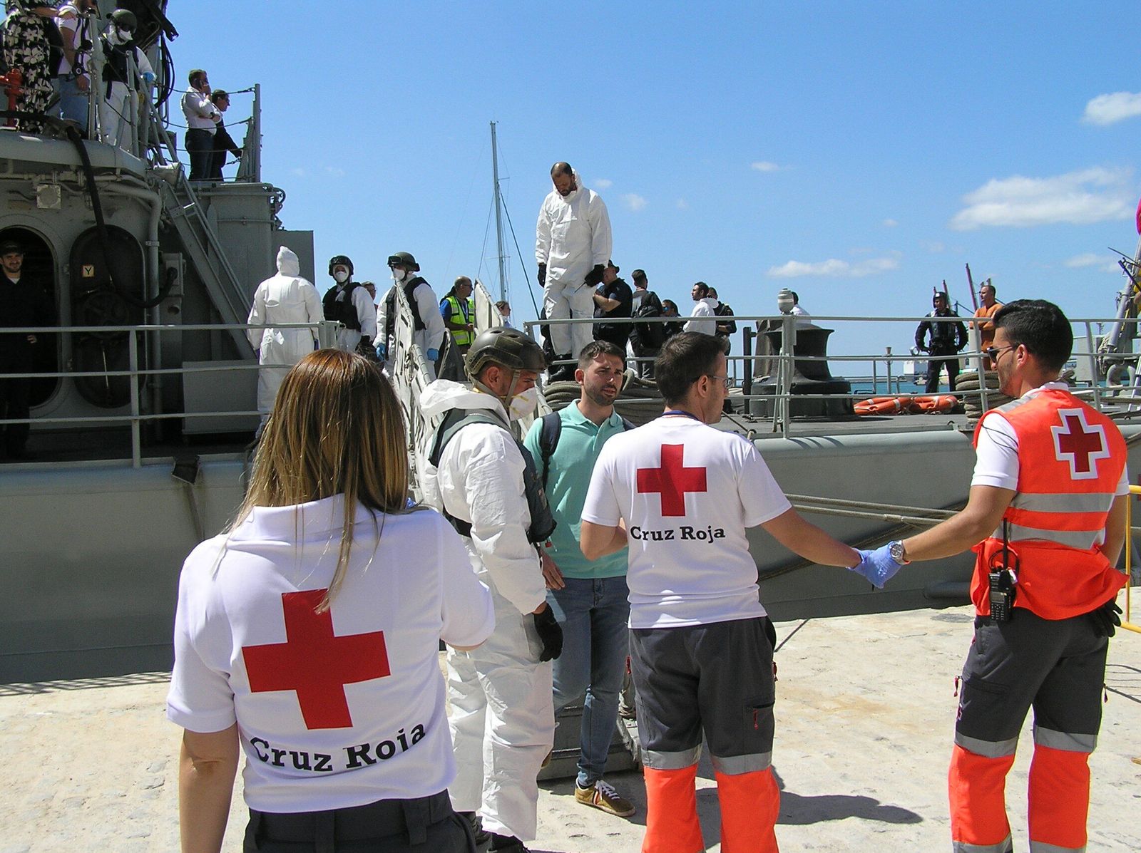Simulacro de salvamento en el puerto de Málaga.