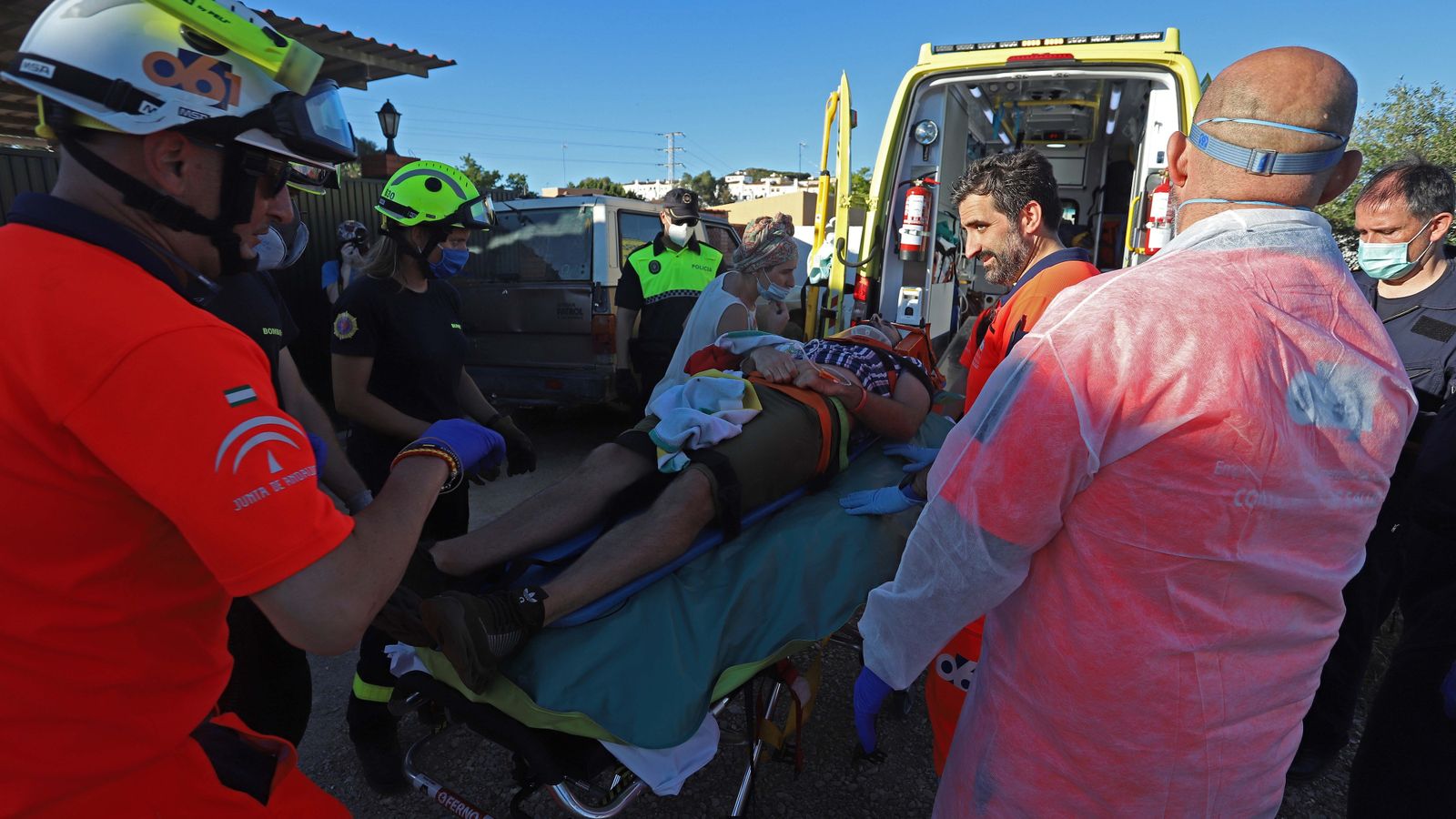 Rescate de un herido en las Pozas del Cobre