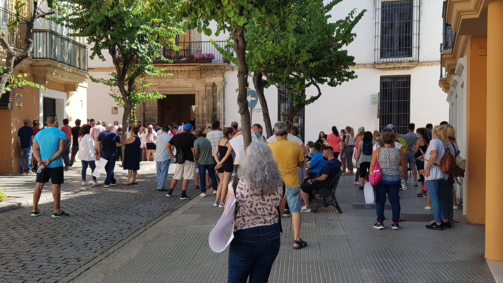 Vecinos de la Sierra de San Cristóbal, durante la manifestación de julio frente a Urbanismo.