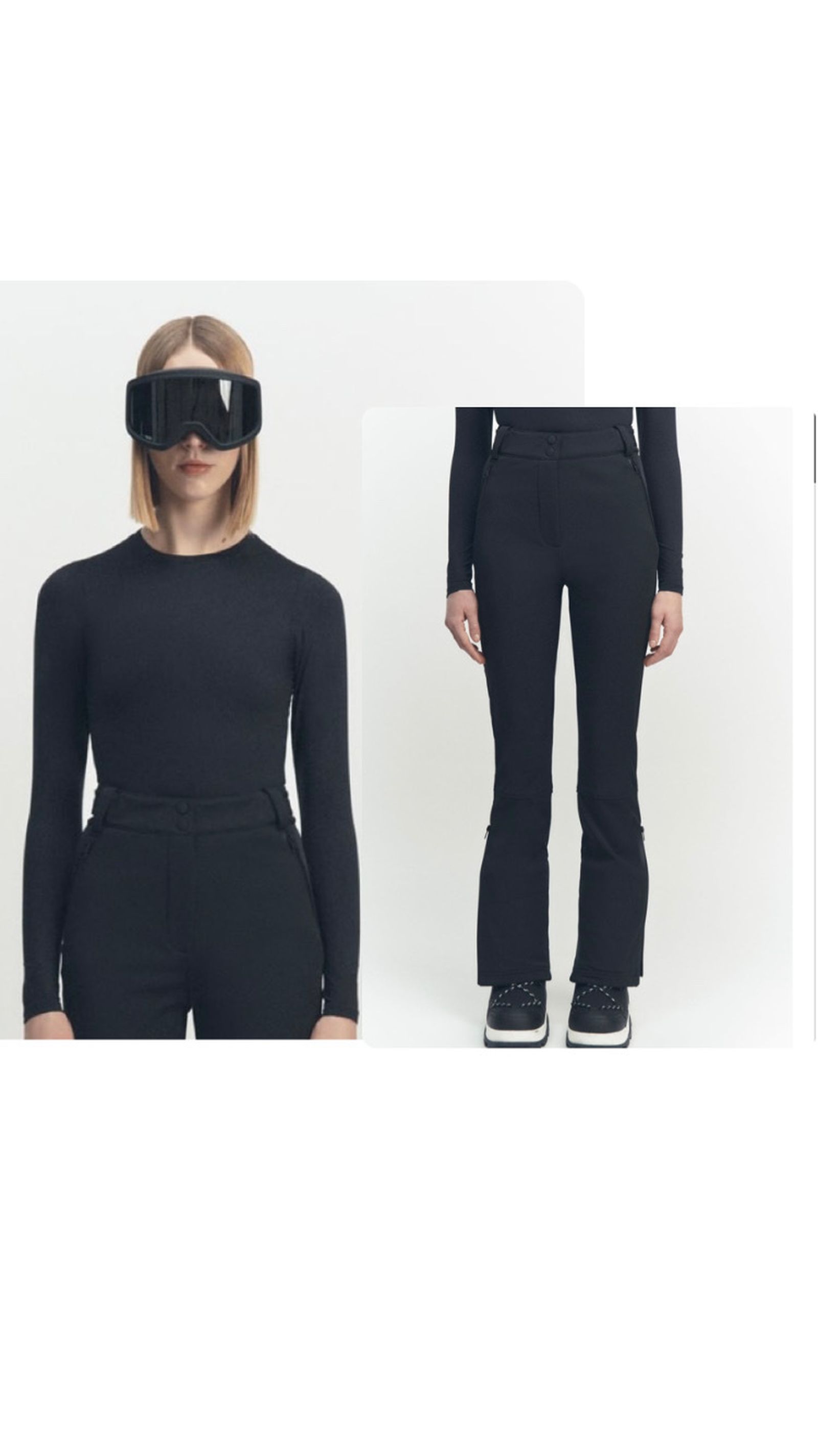 Pantalón y camiseta, color negro ski collection