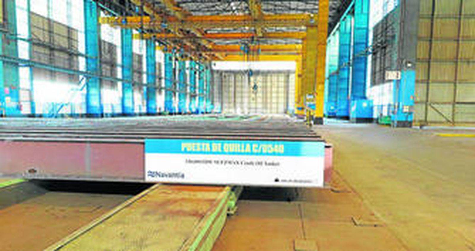 Imagen de las quillas construidas ya por el astillero de Navantia en Puerto Real para los petroleros de Ondimar.