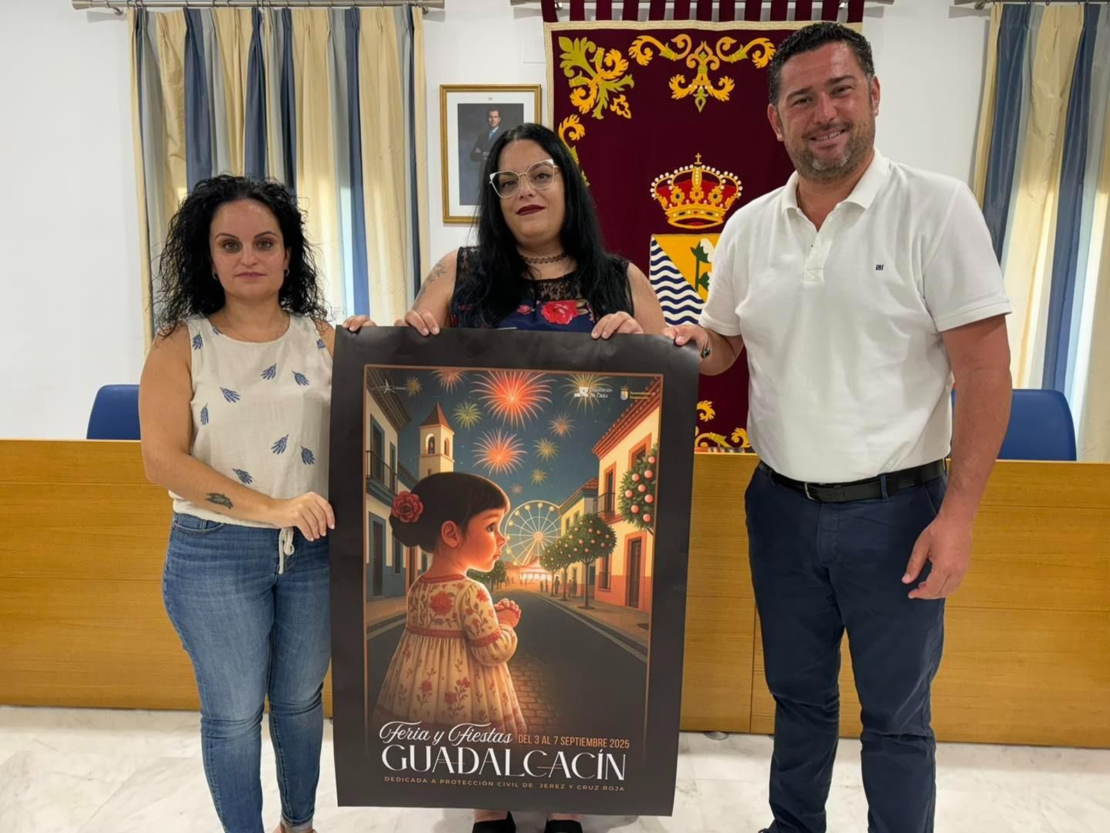 Imagen de la presentación de la Feria de Guadalcacín 2025 en el Ayuntamiento de la ELA jerezana Imagen de la presentación de la Feria de Guadalcacín 2025 en el Ayuntamiento de la ELA jerezana