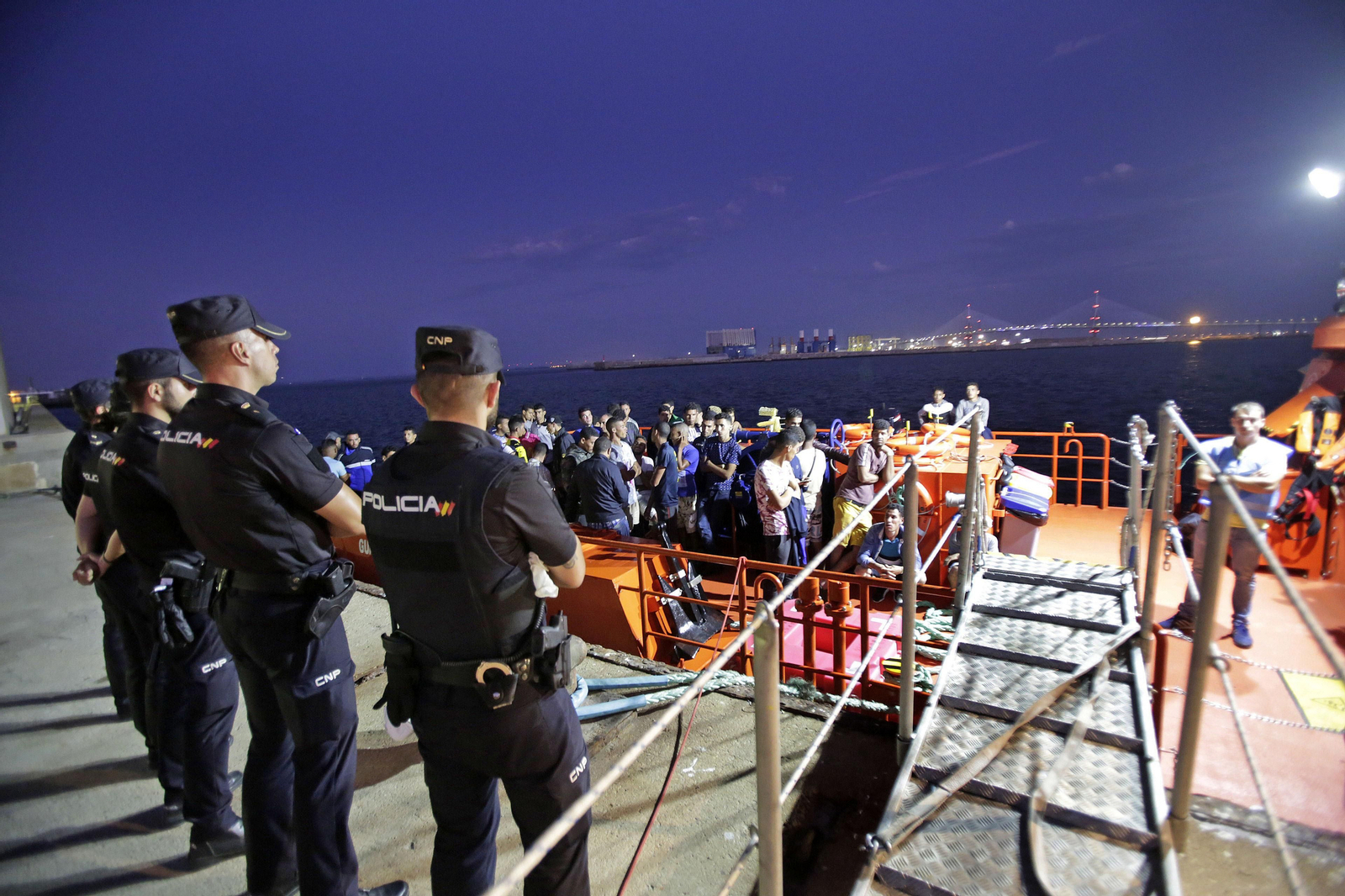 Llegada de migrantes a Puerto América