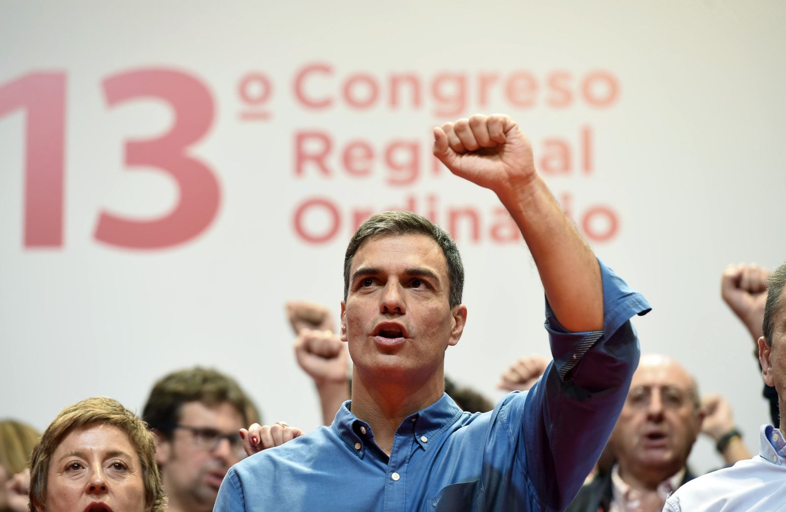 Pedro Sánchez, ayer, durante la clausura del XIII Congreso del PSOE de Madrid.