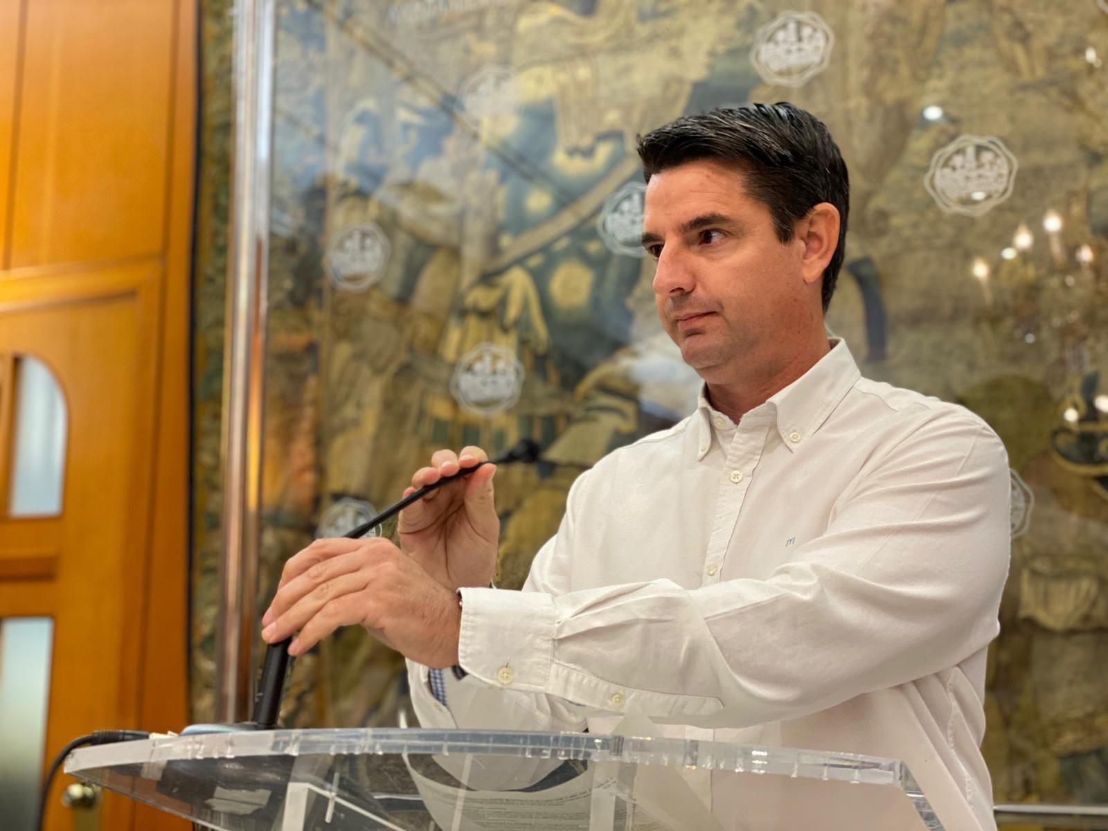 Pedro García, durante la rueda de prensa.