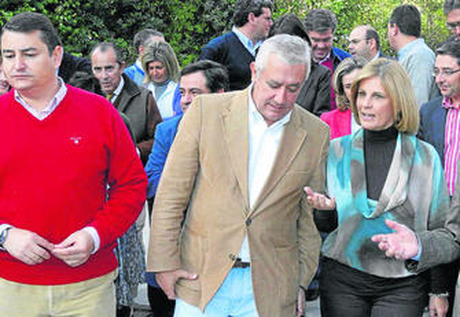 Arenas y Pelayo, en el centro, el día en que se anunció que el foro tendría Jerez como sede permanente.