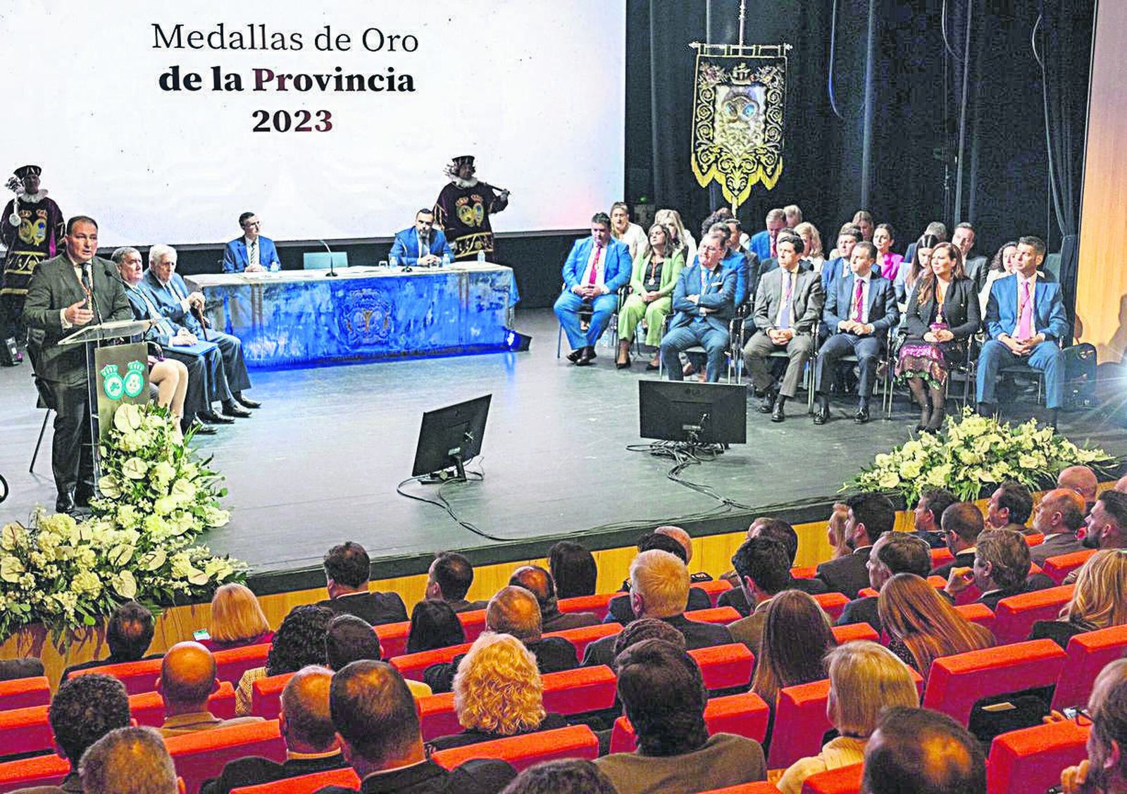 El presidente de la Diputación durante su discurso durante el acto.