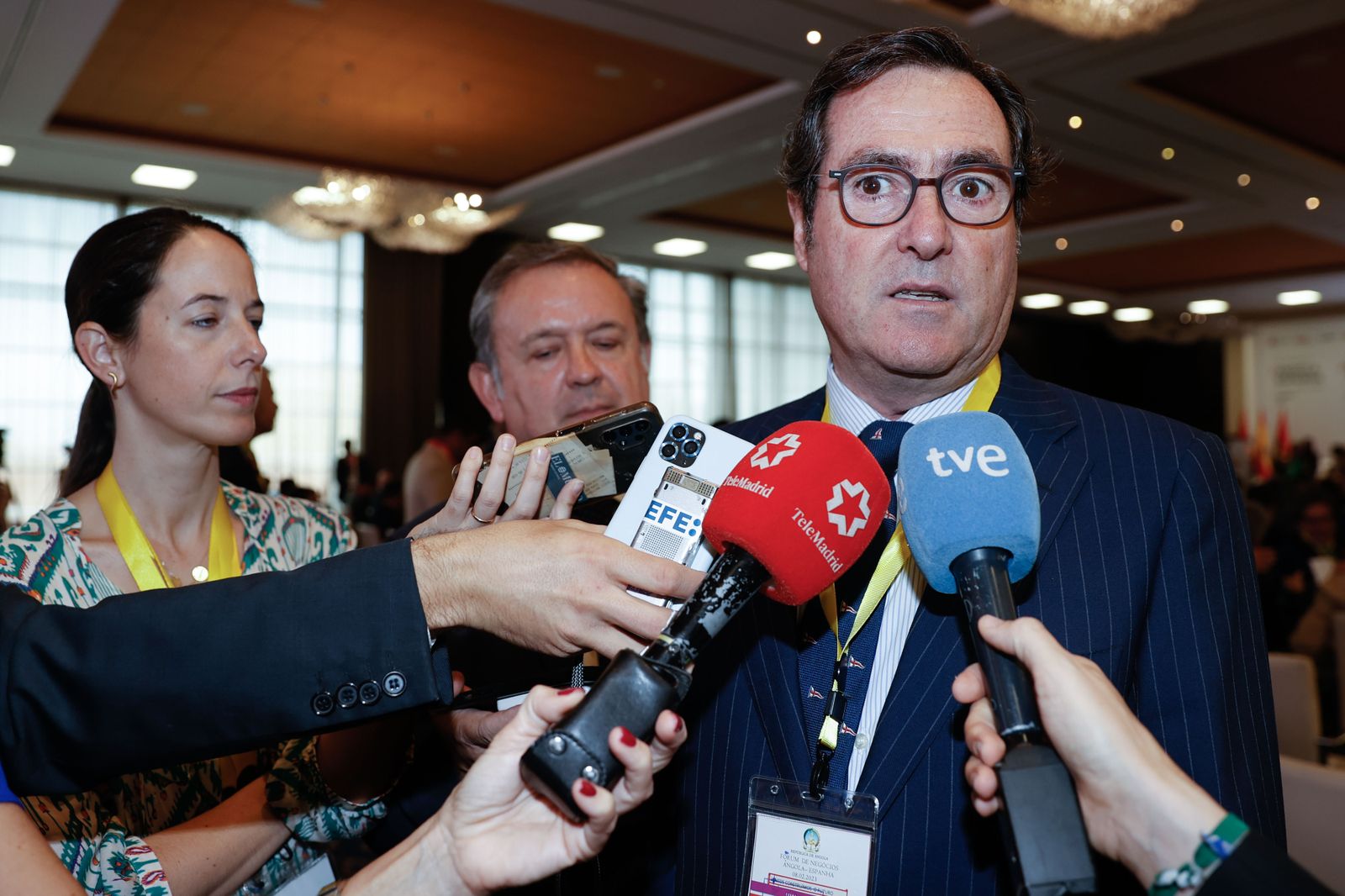 Antonio Garamendi, este miércoles en Angola