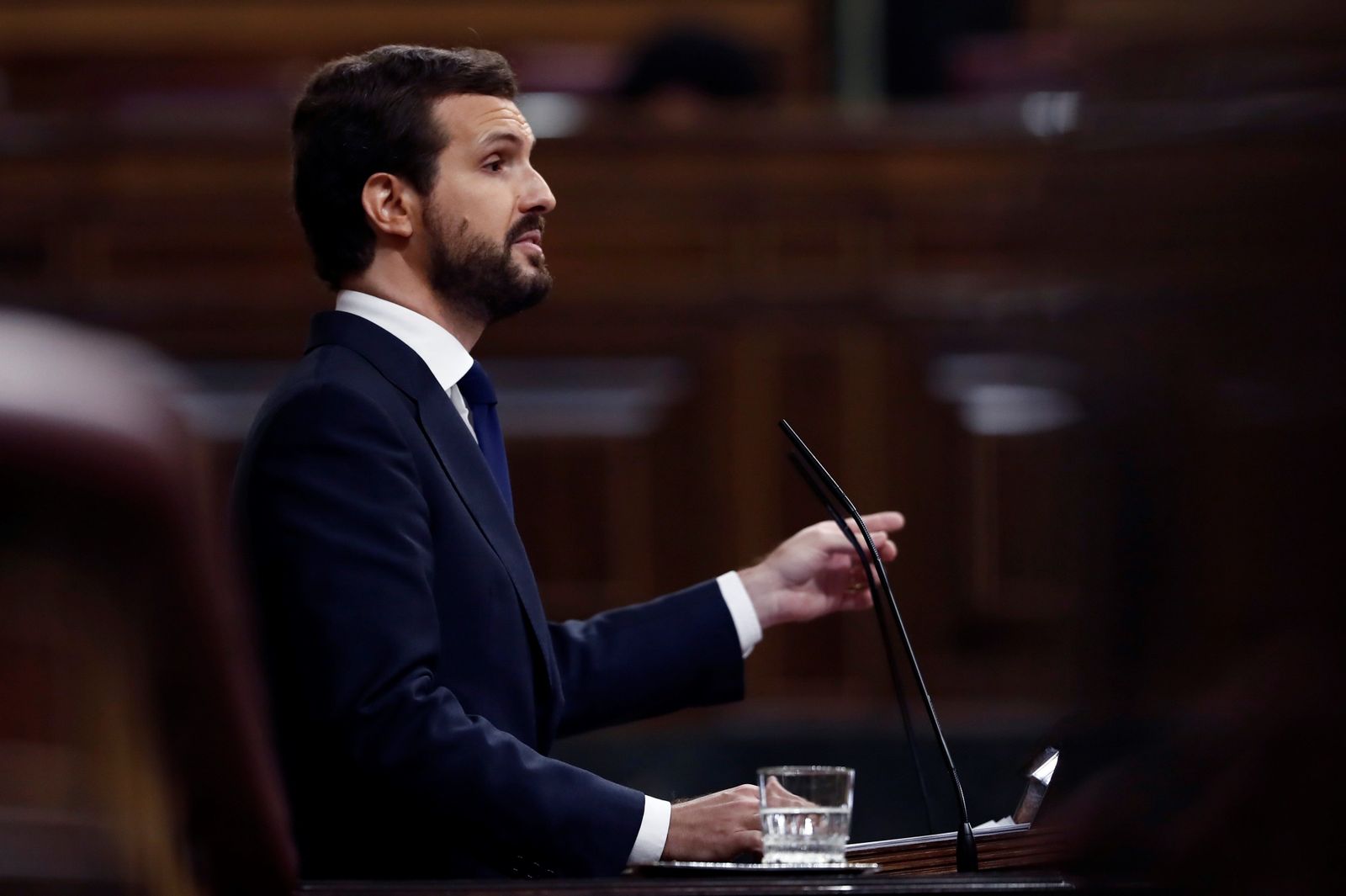 Pablo Casado durante su intervención en la moción de censura.