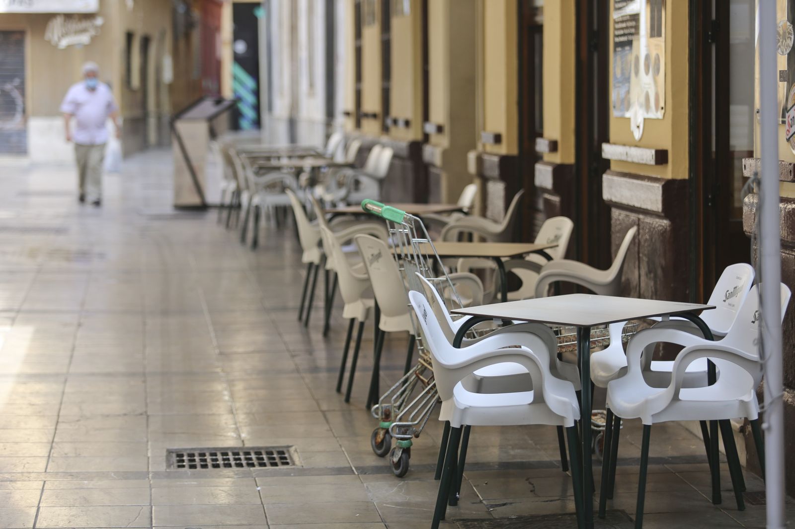 Una terraza en el centro de Málaga.