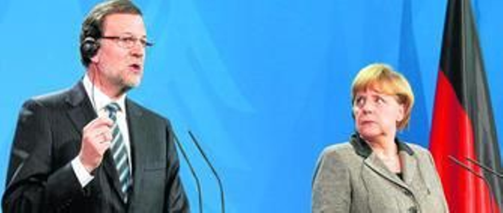 Mariano Rajoy, ayer en Berlín, junto a Angela Merkel.
