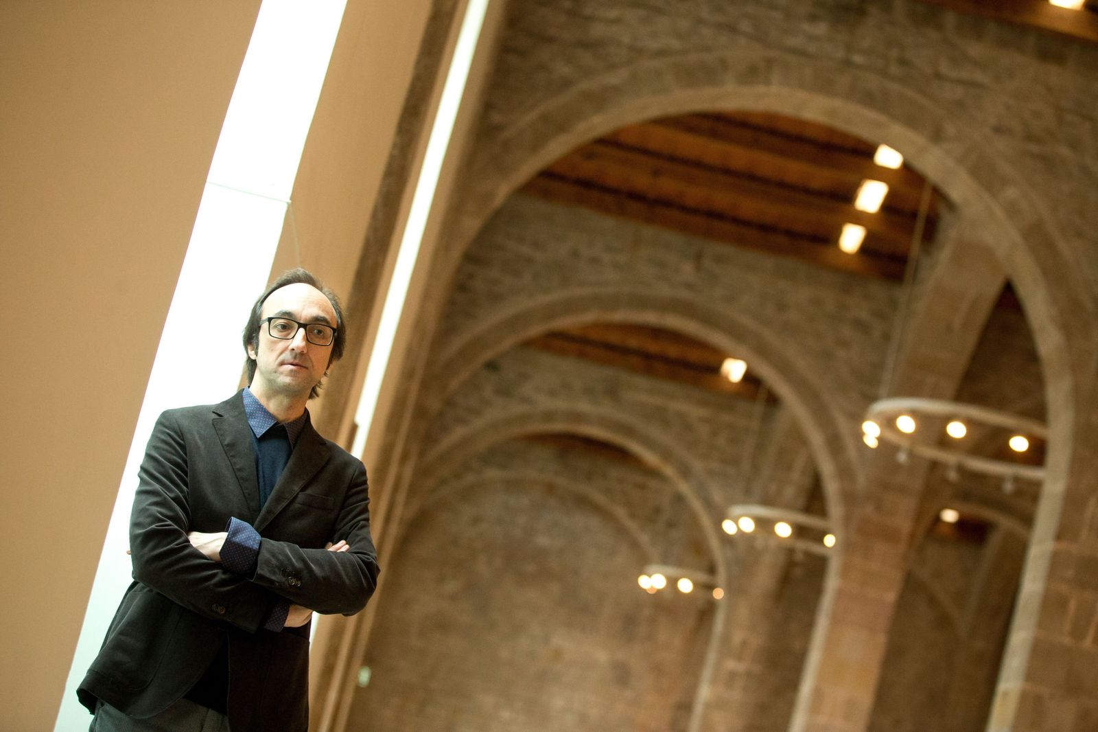 Agustín Fernández Mallo, ayer en el Museo Marítimo de Barcelona tras recibir el galardón.