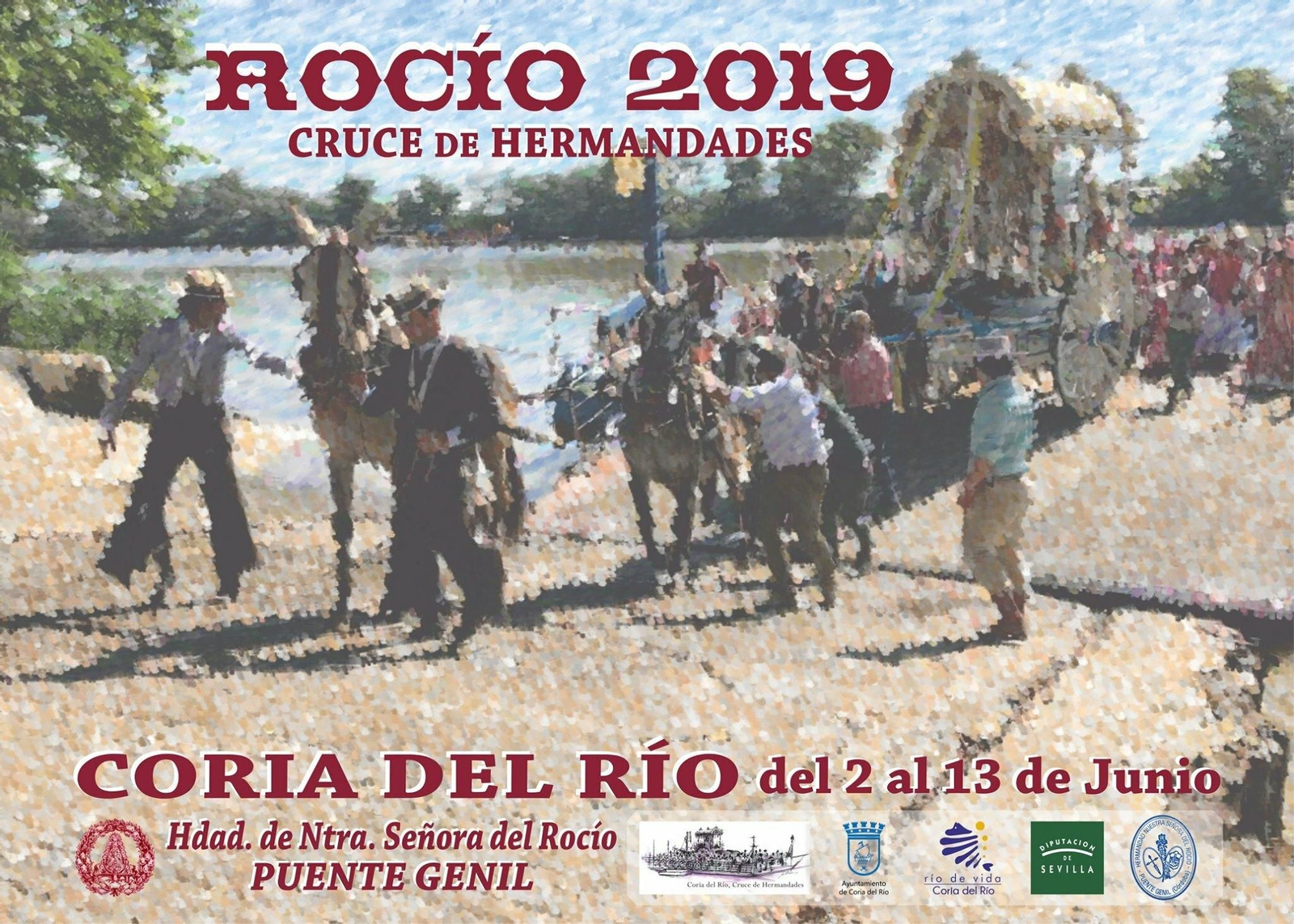 Cartel del cruce de las hermandades del Rocío 2019 por Coria