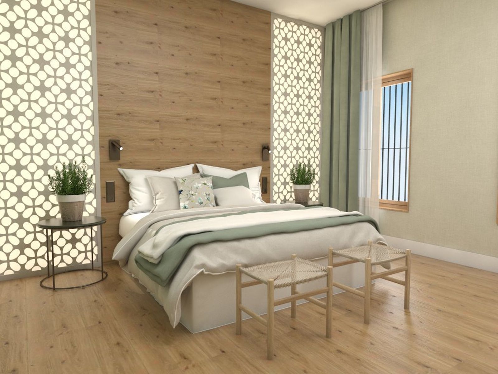 Recreación de cómo quedarán las habitaciones tras la ampliación del Catalonia Santa Justa.