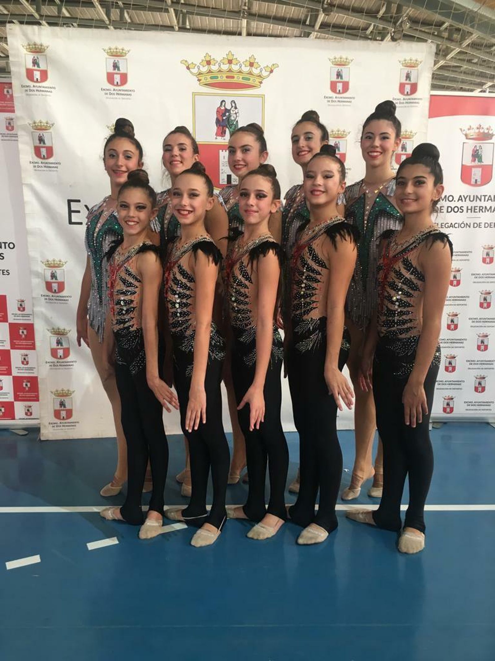 Gimnastas del Club Liceo en Dos Hermanas.