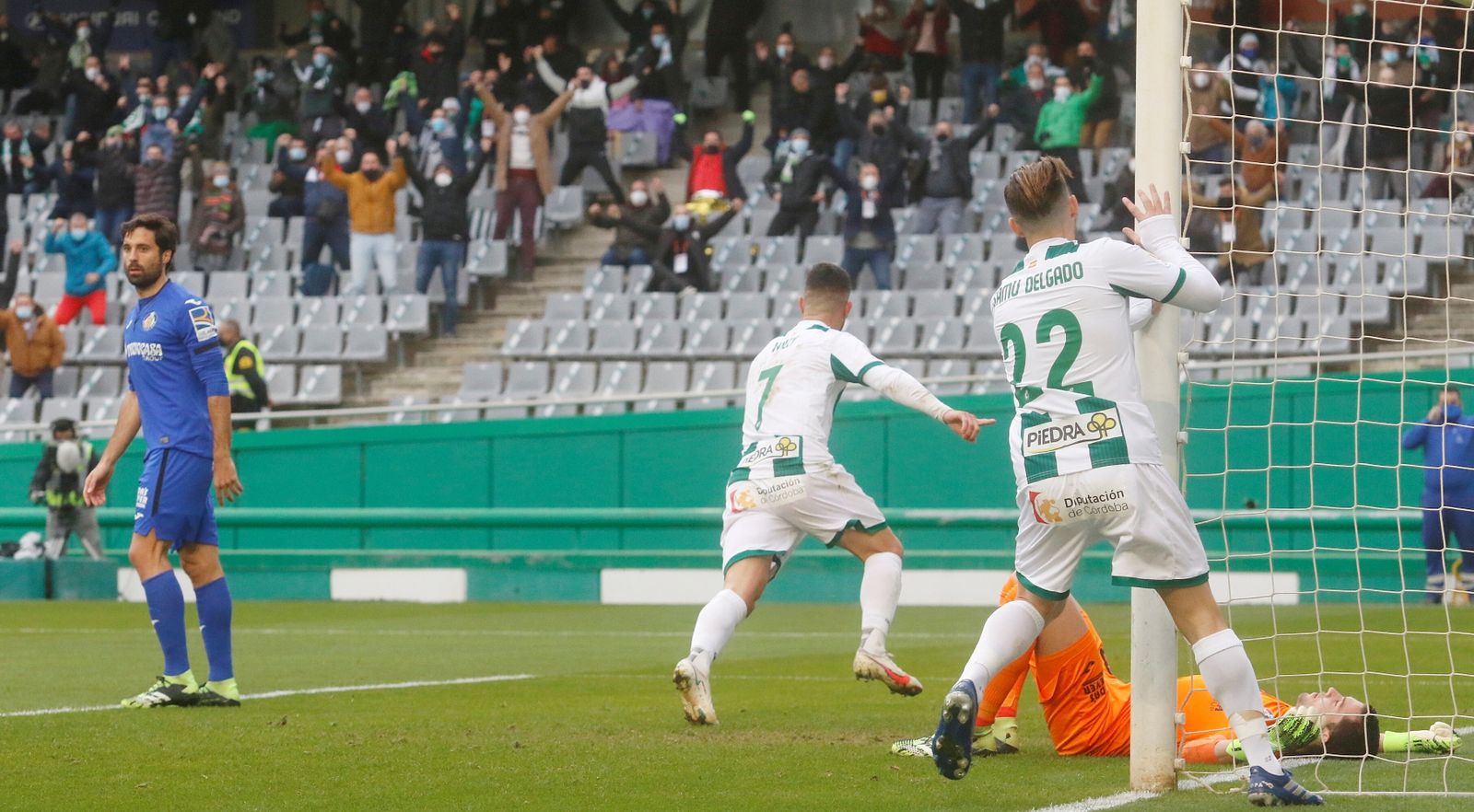 Willy celebra el gol que dio el triunfo al Córdoba ante el Getafe en Copa del Rey.