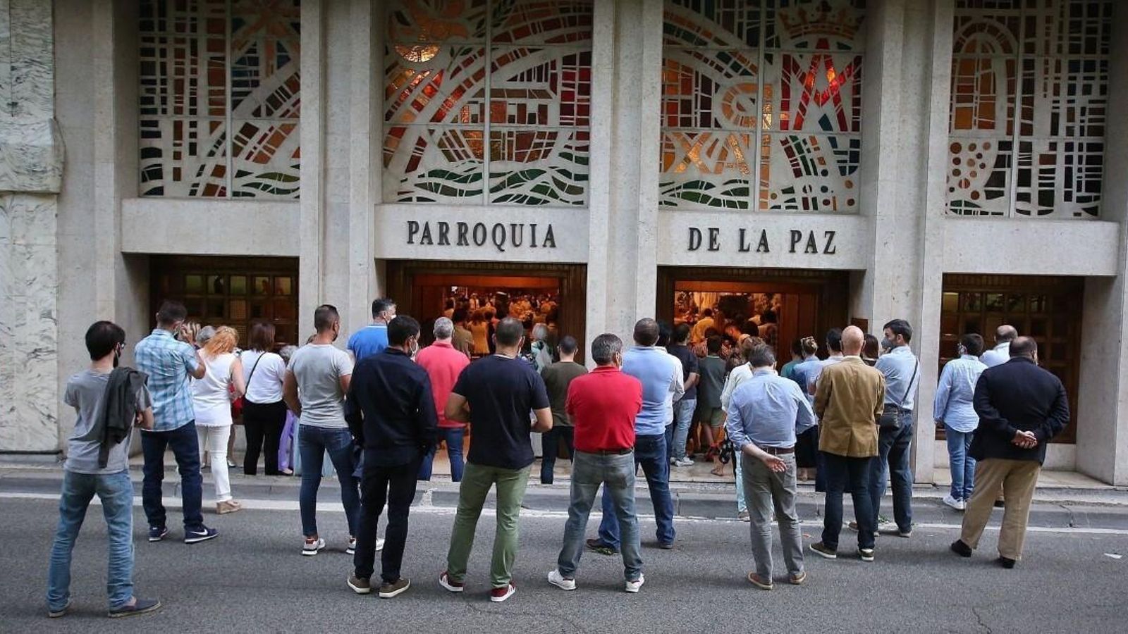Funeral de María Zandio y Patxi Perales en la Iglesia Nuestra Señora de la Paz de Pamplona.