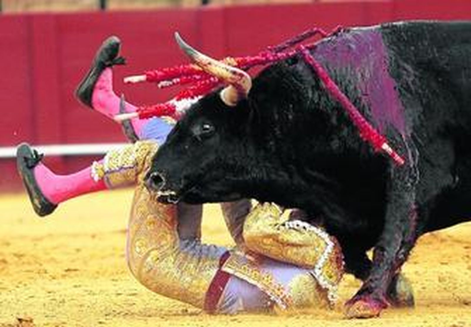 Antonio Nazaré fue cogido por el quinto toro, que le infirió una cornada en la pantorrilla derecha.