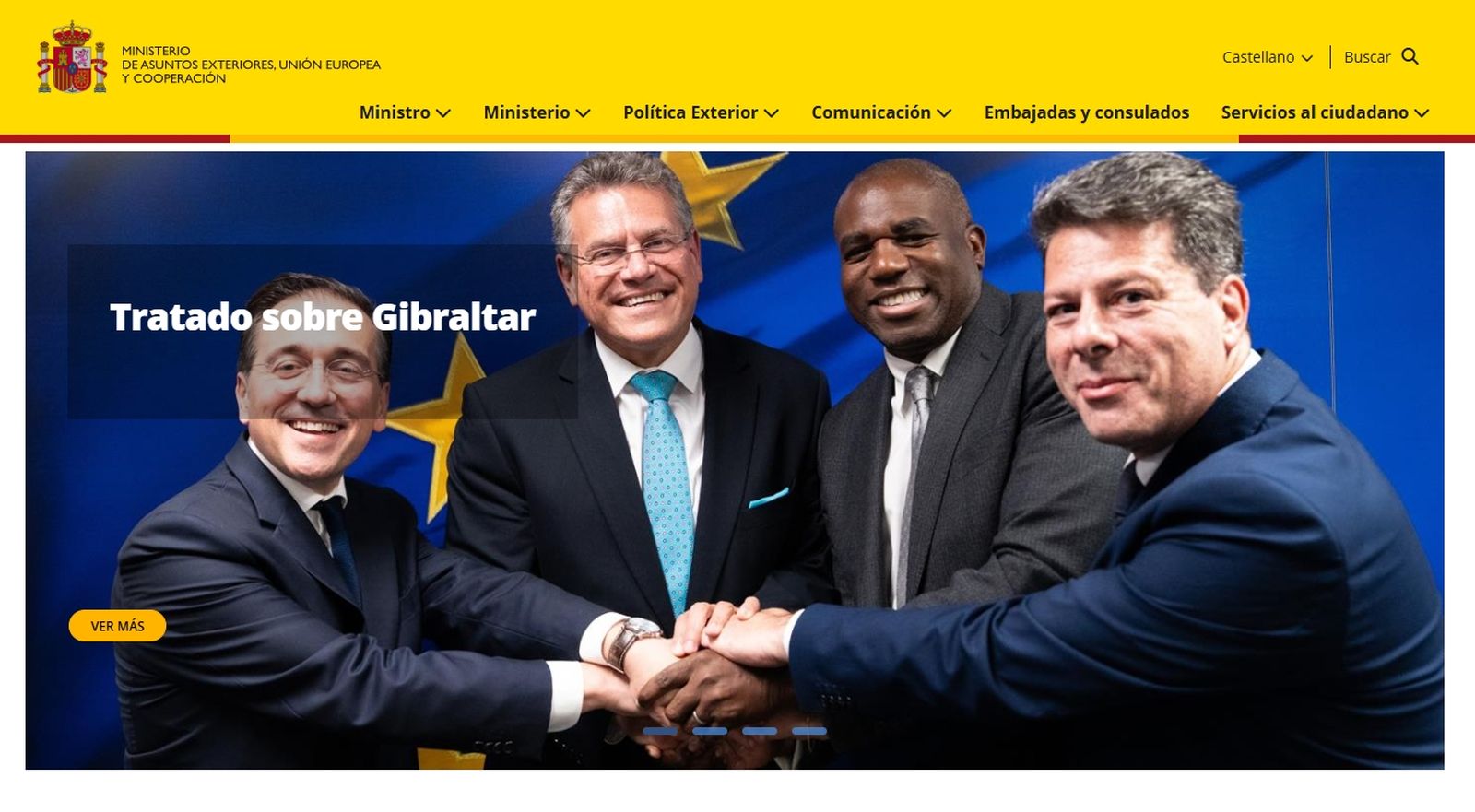 La web de Exteriores con un apartado para el acuerdo de Gibraltar.