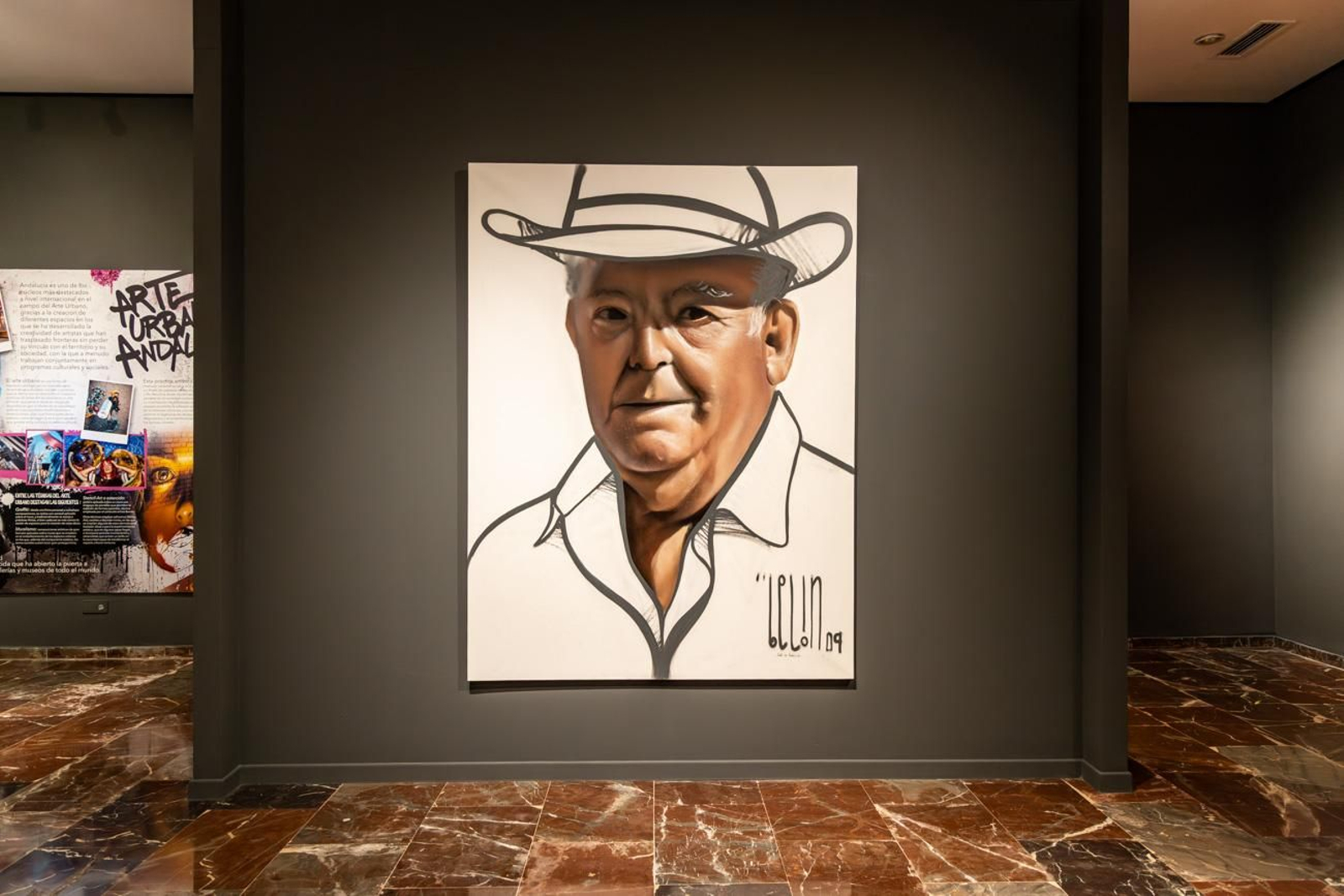 Retrato del abuelo de Belin, protagonista de Papajuan, reinterpretado desde un lenguaje pictórico depurado y de fuerte carga emocional.