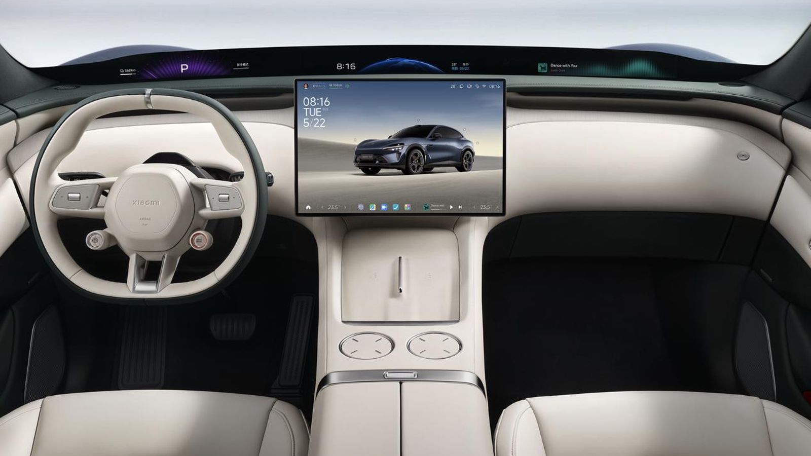 La instrumentación de extiende de puerta a puerta en este Xiaomi. Es lo que la marca denomina pantalla Hypervision.