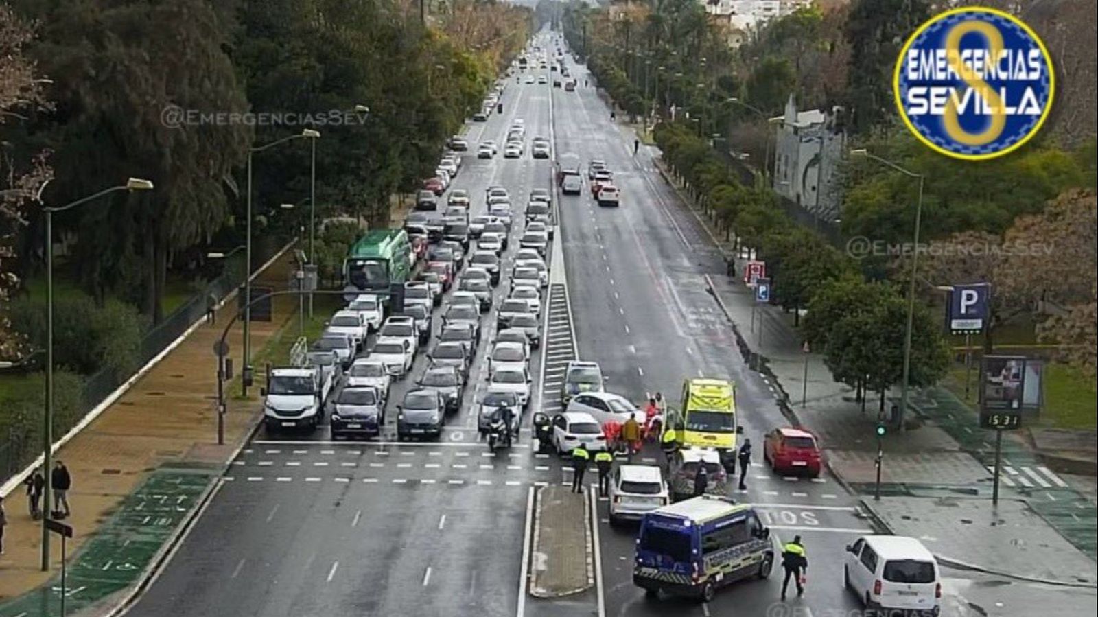 Accidente en la avenida de la Palmera este martes
