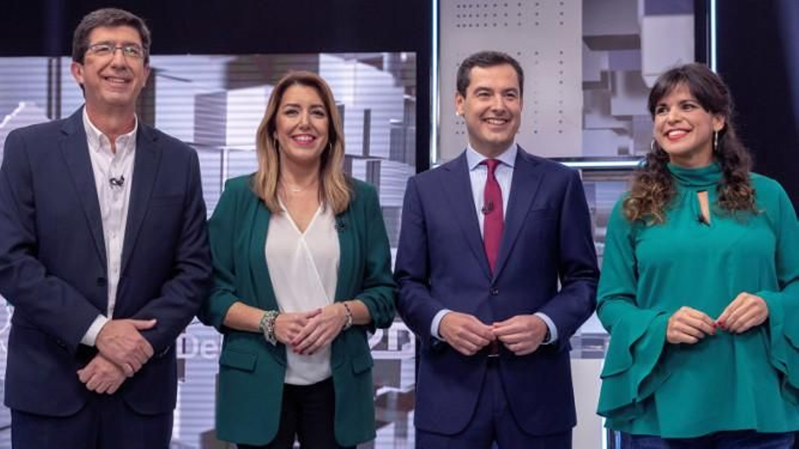 Juan Marín, Susana Díaz y Juanma Moreno. Juan Marín, Susana Díaz y Juanma Moreno.
