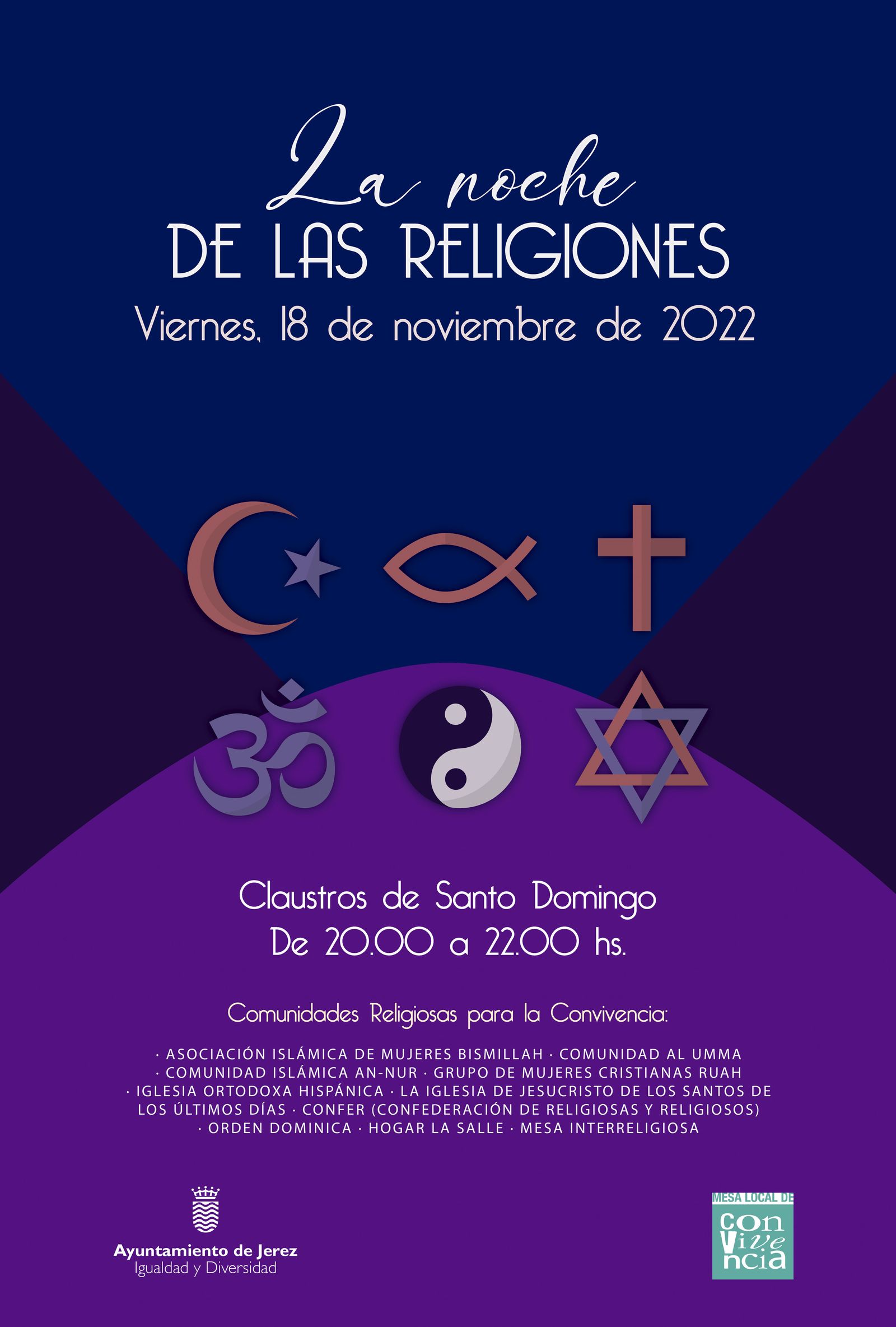 Detalle del cartel de la Noche de las Religiones de Jerez.
