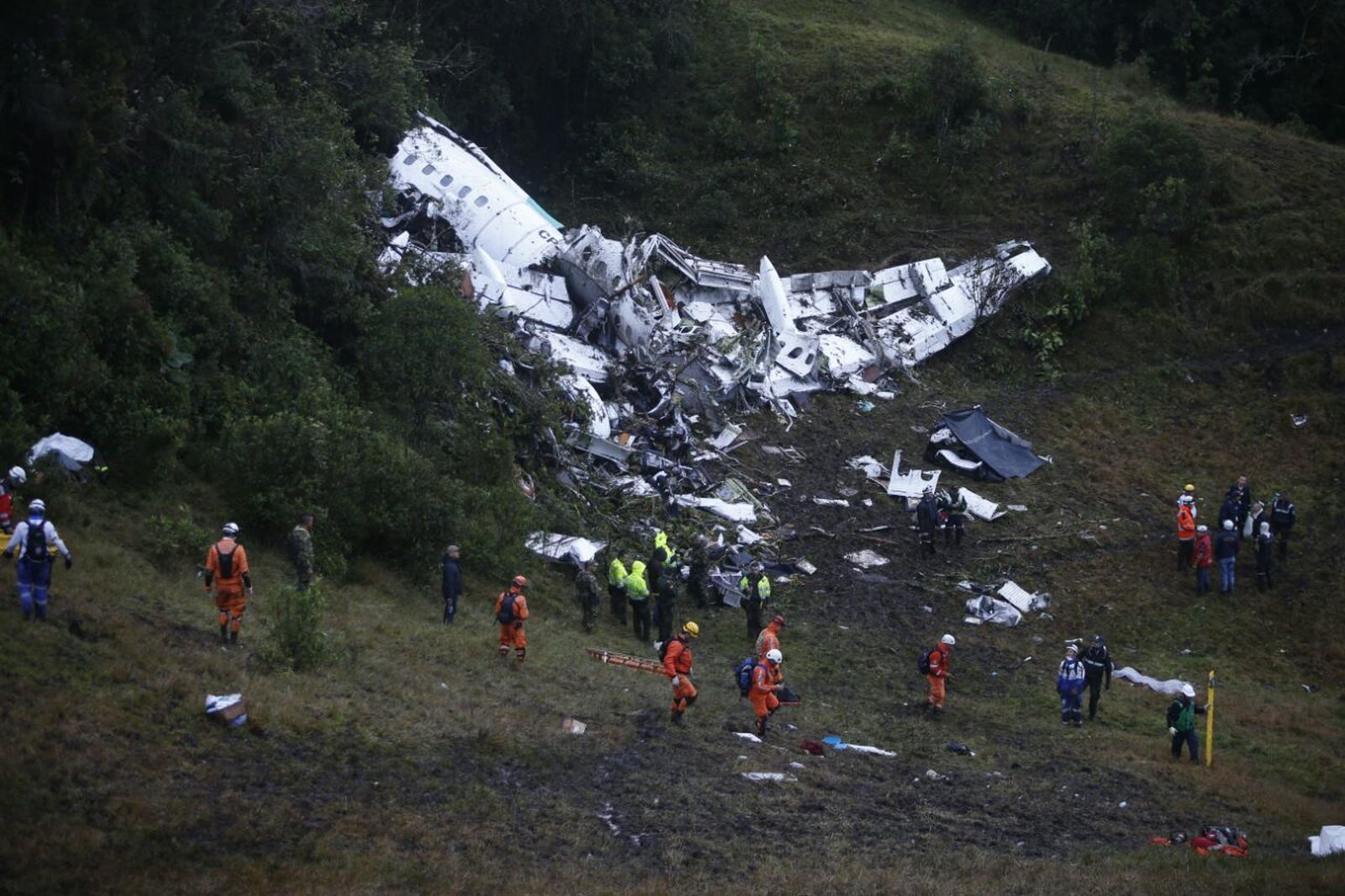 El avión del Chapecoense accidentado.