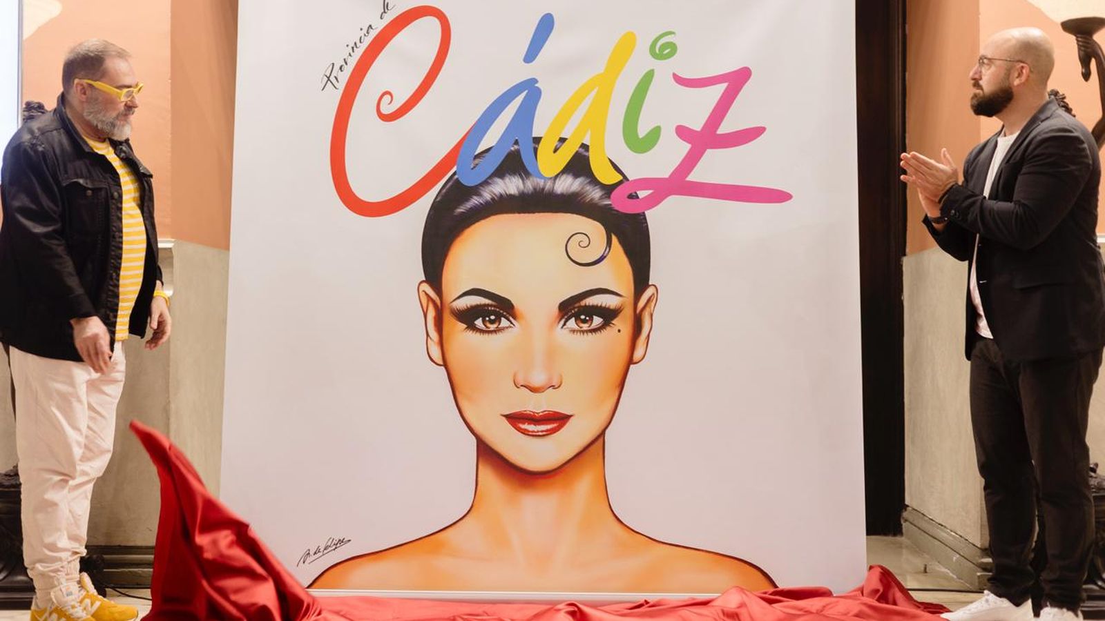 El artista junto a Germán Beardo, responsable del Patronato de Turismo de la Diputación.