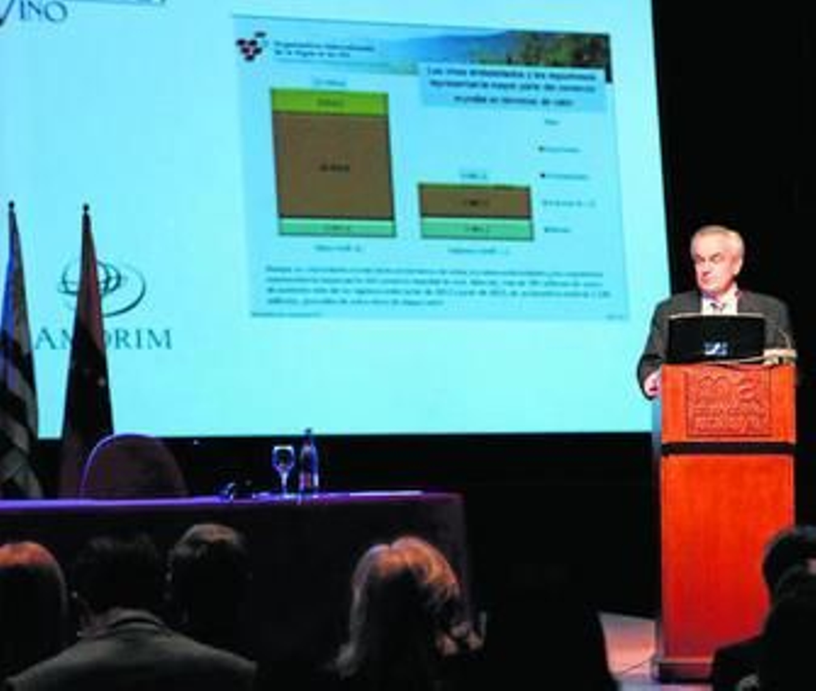 El director general de la Organización Internacional de la Viña y el Vino, ayer durante la ponencia inaugural.
