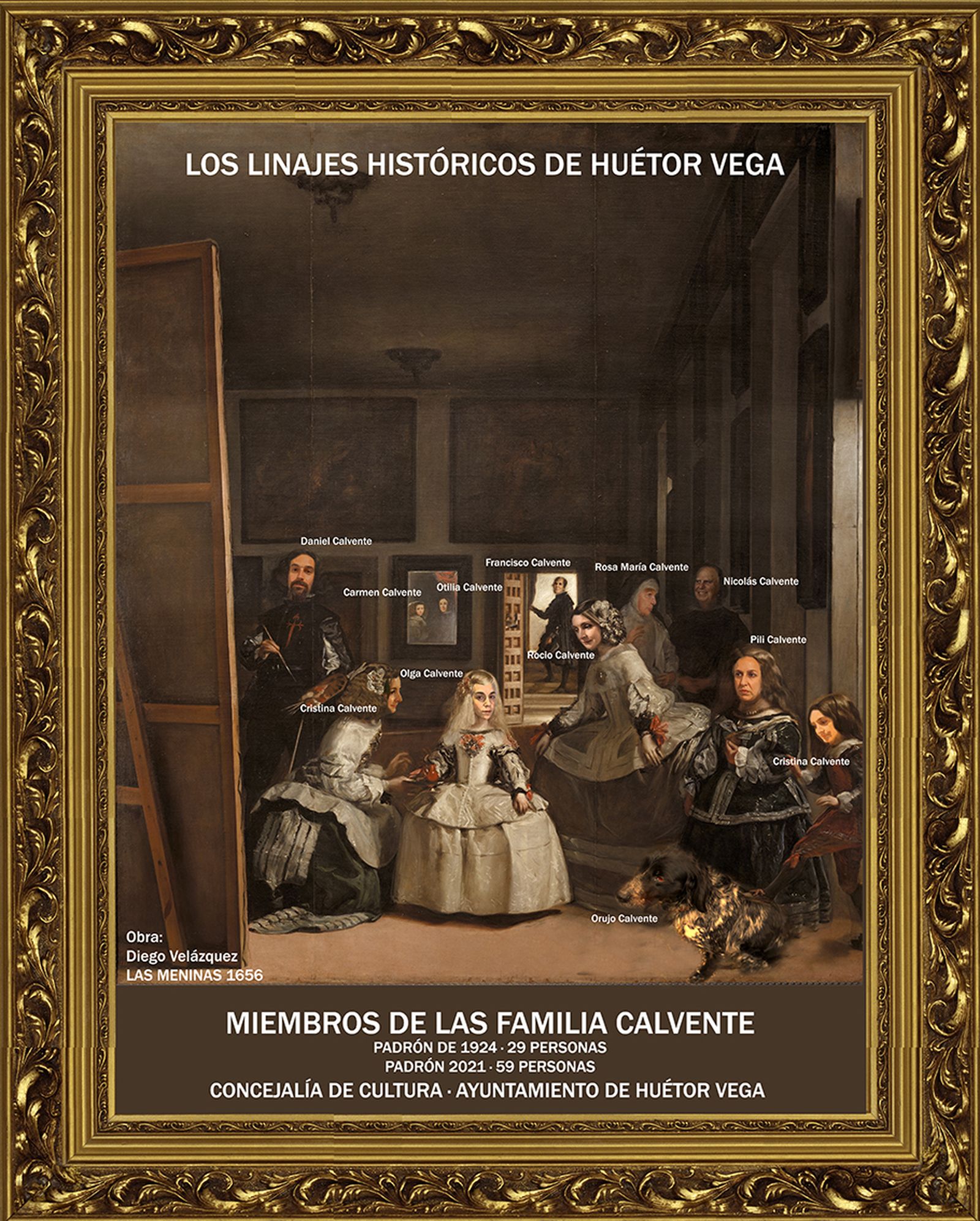 Miembros de la Familia Calvente ilustrados en las Menindas