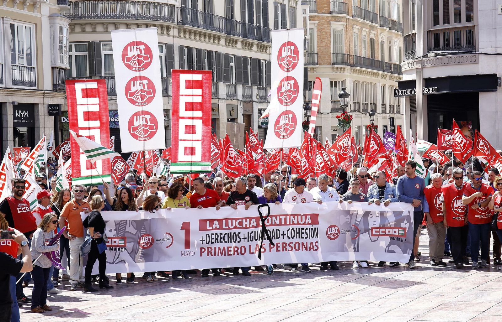 Las mejores fotografías de la manifestación del 1 de mayo en Málaga