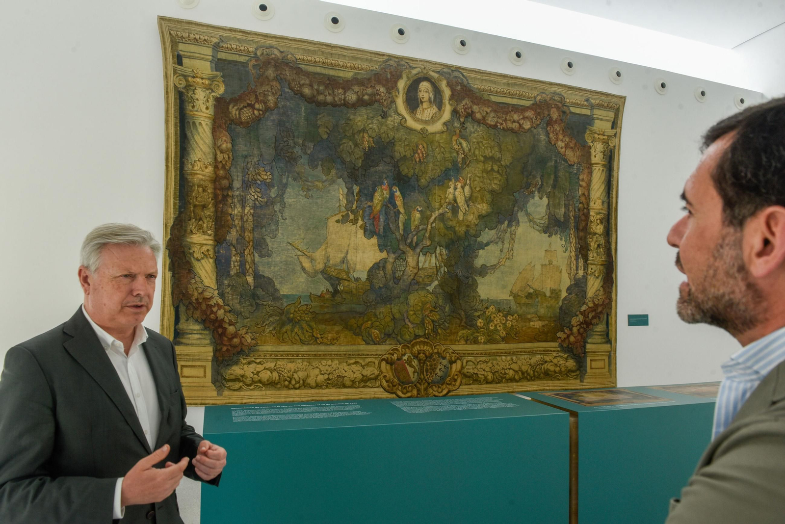 La sarga con la llegada y desembarco en San Salvador en el Caribe expuesta en el IAPH.