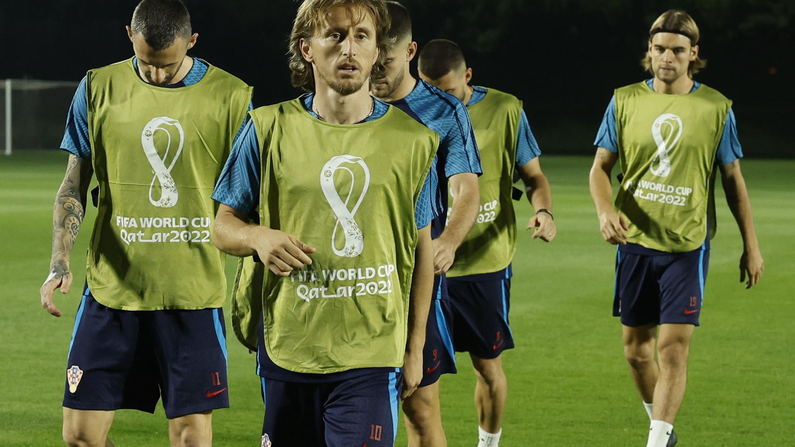 Modric, durante el último entrenamiento de Croacia.