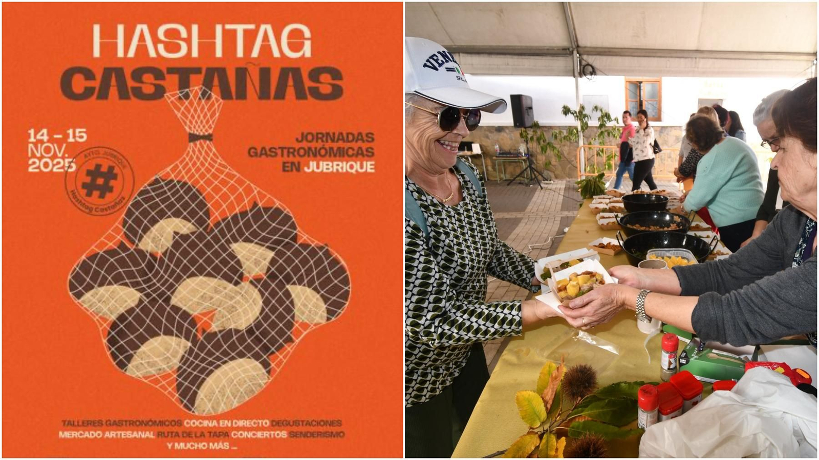 El cartel de las jornadas gastronómicas de Jubrique 'Hashtag Castañas'.
