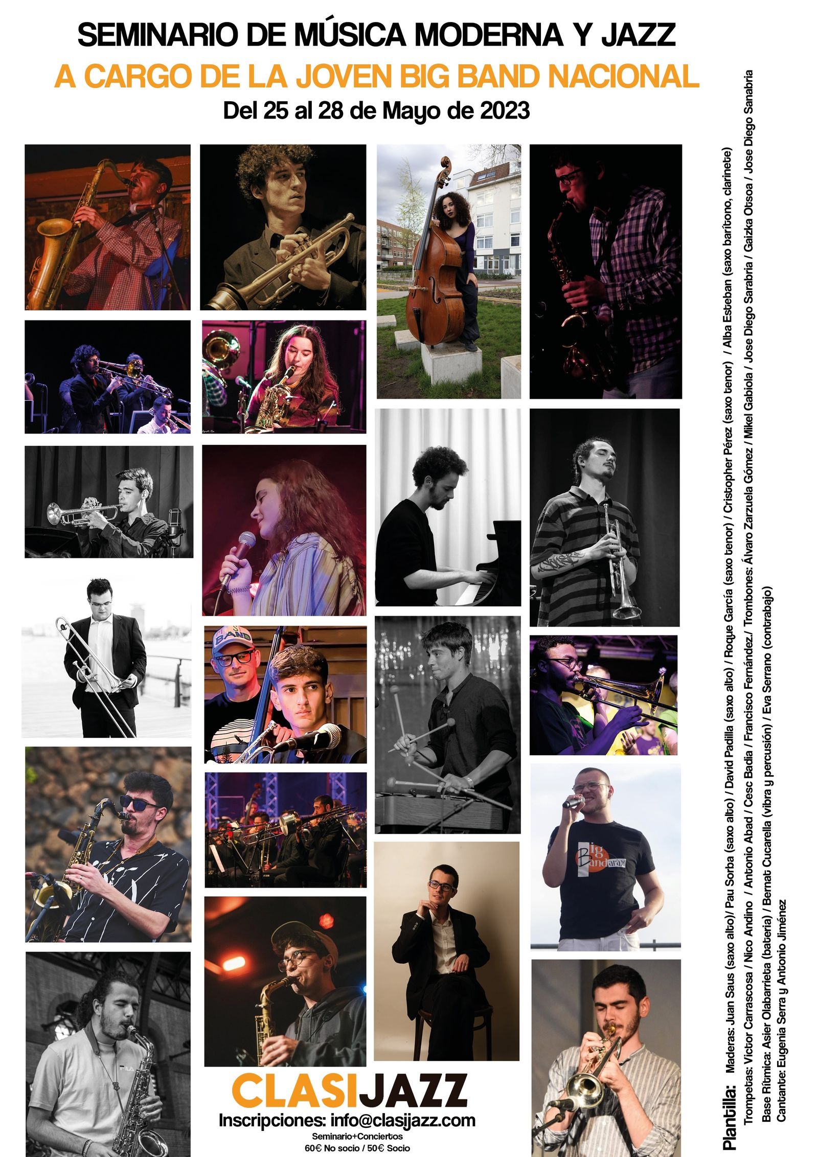 Cartel del Seminario de Música Moderna y jazz.