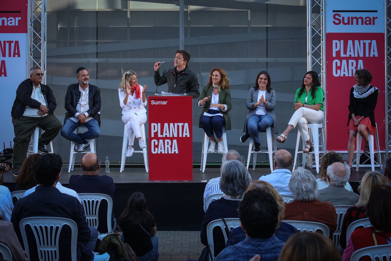 Imágenes del mitin de SUMAR con Yolanda Díaz en Jerez