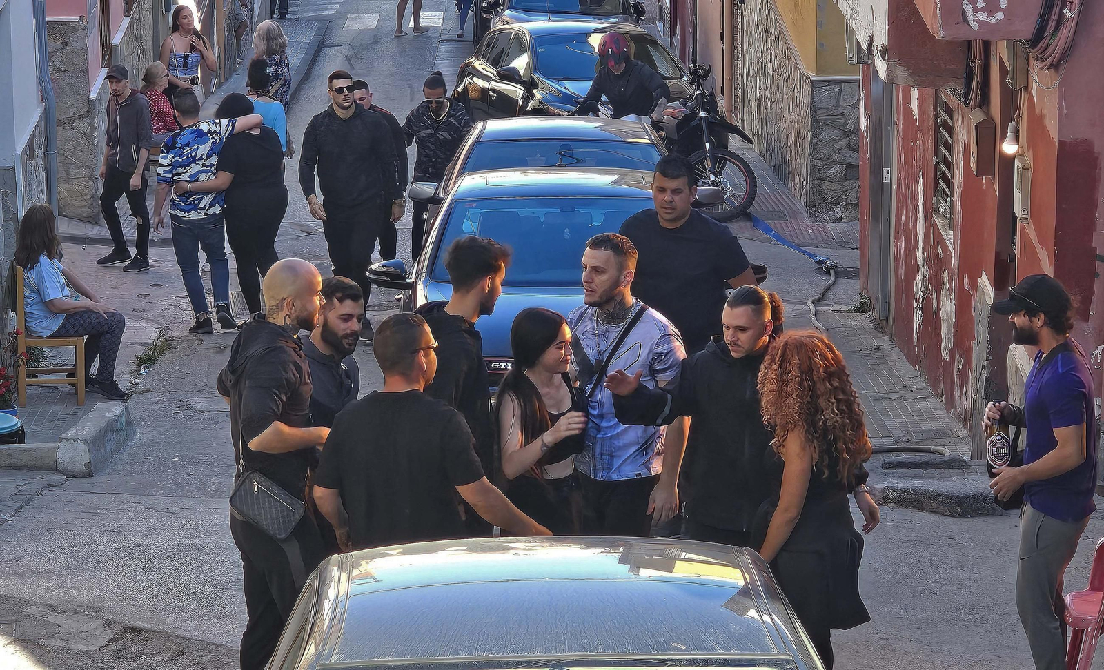 Fotos del rodaje de la serie 'Marbella' en la barriada de La Bajadilla de Algeciras