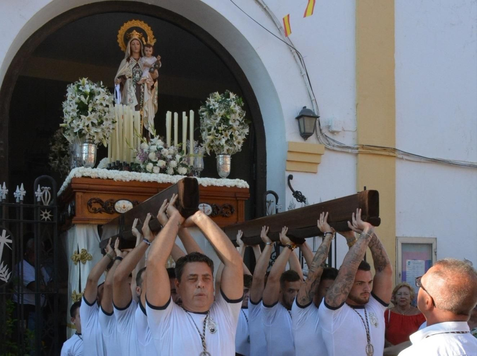 La salida procesional del Carmen de Puente Mayorga, el pasado año.